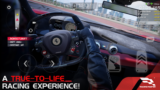 Racing Master true-to-life racing cockpit experience with premium interior view and realistic controls